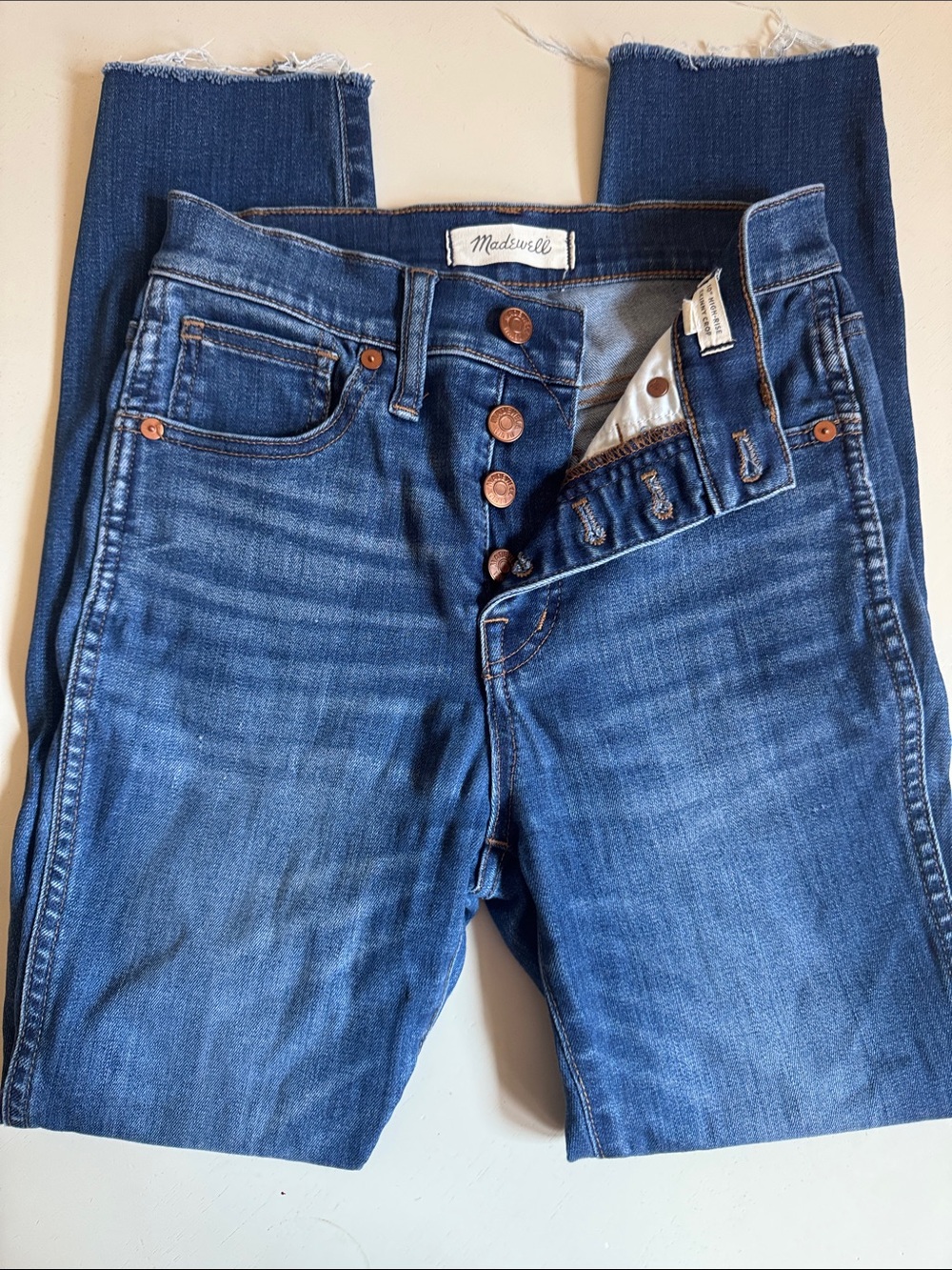 Madewell High-Rise Skinny Crop Button-Fly Jeans - Classic Blue Wash